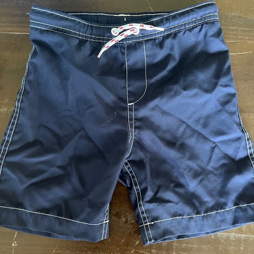 Lands' End Boys Navy Swim Trunks w/ liner